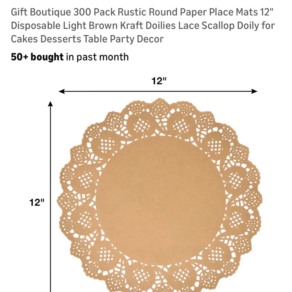 12-Inch Round Lace Paper Doilies